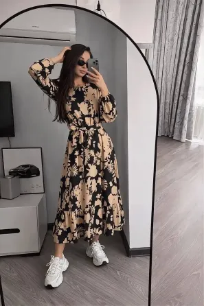 Трендовое платье миди из льна жатка из льна Одесса