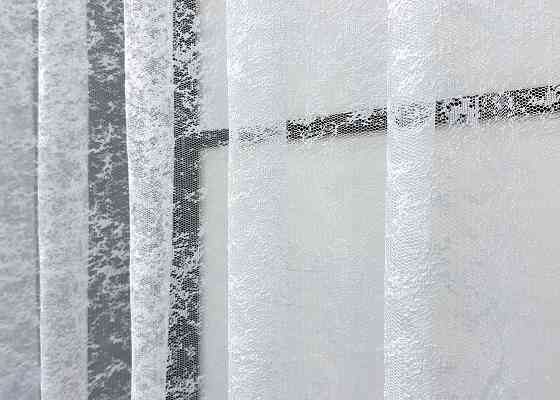 Тюль жаккард VR-Textil Мрамор № 1598т Арка на кухню цвет белый 400х150 см (53-0023) Киев