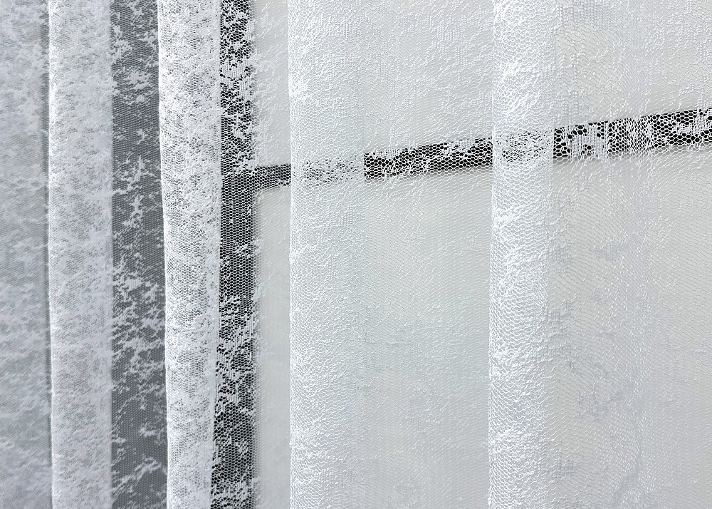 Тюль жаккард VR-Textil Мрамор № 1598т Арка на кухню цвет белый 400х150 см (53-0023) Киев - изображение 4