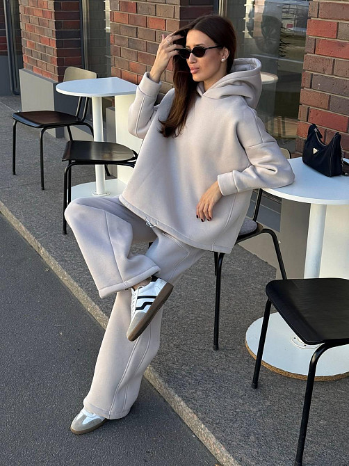 Базовий жіночий костюм з об’ємним худі Серый 48/52 Харьков - изображение 6