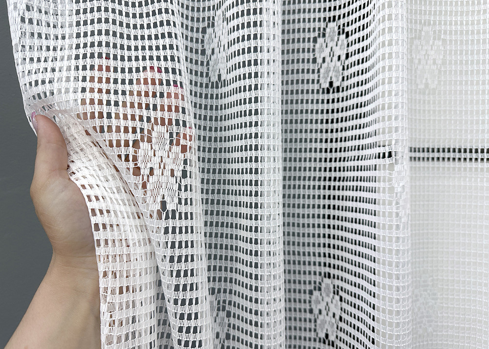 Тюль сітка VR-Textil Juli № 1719т Арка на кухню колір білий з карамельним 400х150 см (53-0040) Київ - фото 3