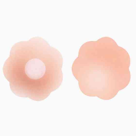 Силіконові наліпки на груди у вигляді квіточок one size бежевий Київ