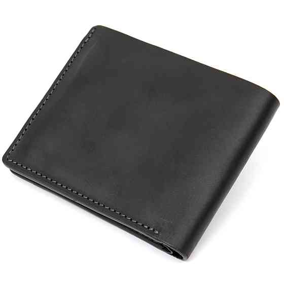 Матове шкіряне портмоне GRANDE PELLE 11457 Чорний Київ