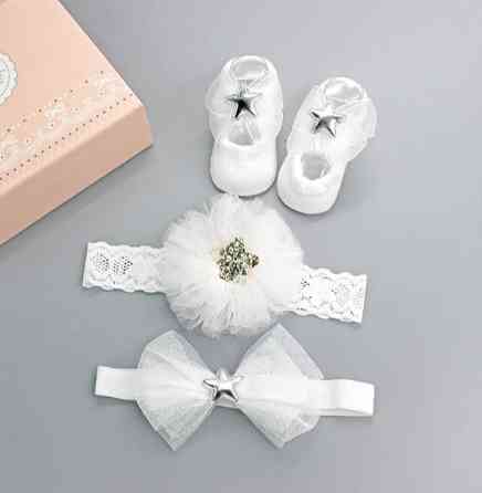 Набор пинетки и повязка универсальный белый Киев