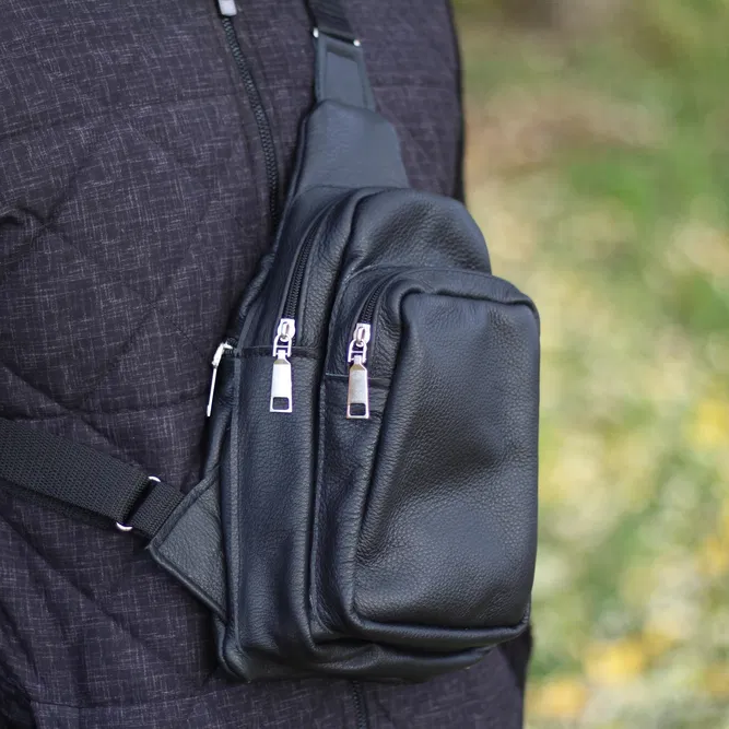 Сумка слинг для мужчин, Сумка кросс-боди гладкая, Сумка кобура наплечная Мужская плечевая слинг QY-27 Львов - изображение 14