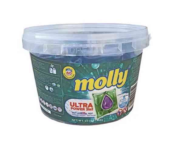 Капсули для прання Molly 3х-компонентні 60 шт Моллі Виноградов