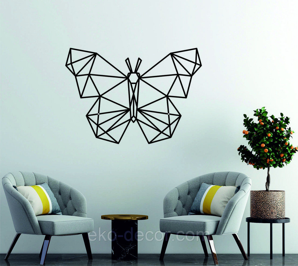 Декоративне настінне Панно «Метелик», Декор на стіну 70*49 см, Чорний Київ - фото 3