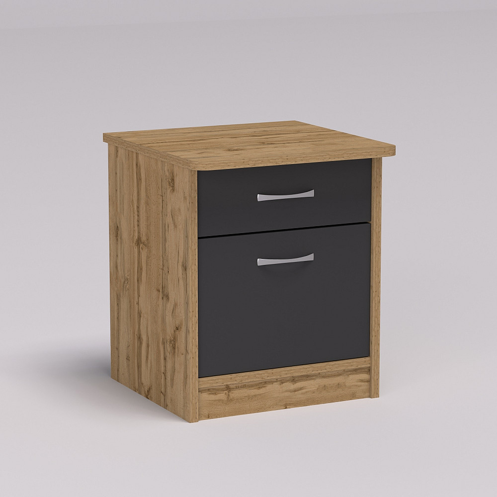 Тумба прикроватная Диана, Дуб Аппалачи/Антрацит, 400/400/470 Львов - изображение 1