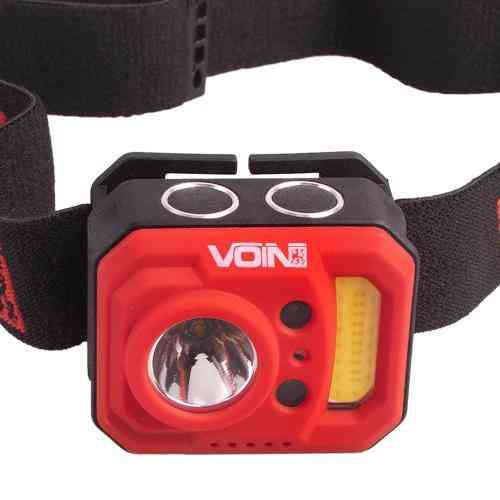 Налобный фонарь VOIN VL-167 с 3W COB (W/R) + 3W XPE, аккумулятор 800mAh, регулировка наклона и сенсор Харьков