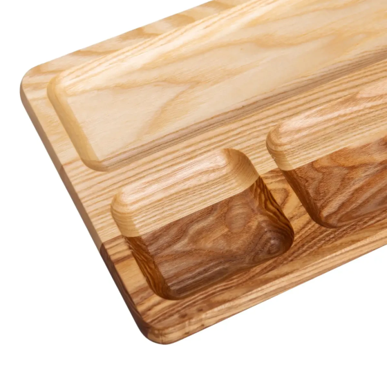 Дошка для подачі дерев'яна 30×20 см прямокутна на 3 секції T47W200 Коломия