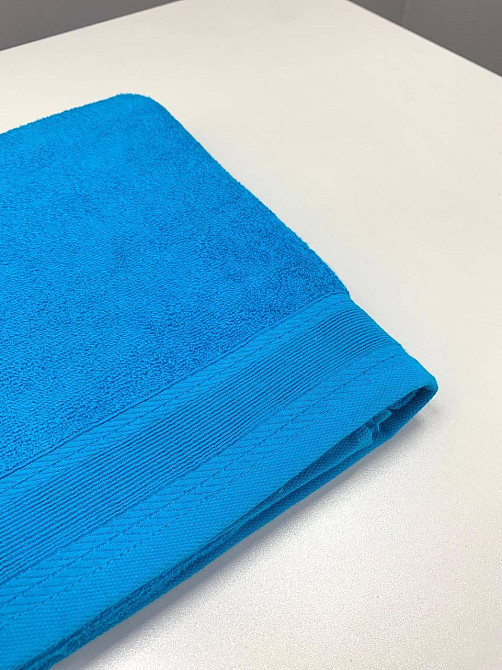 Рушник махровий Ideal Textile з бордюром однотонний щільність 360 г/м2 70х130 см (56860715) морський Чернівці - фото 4