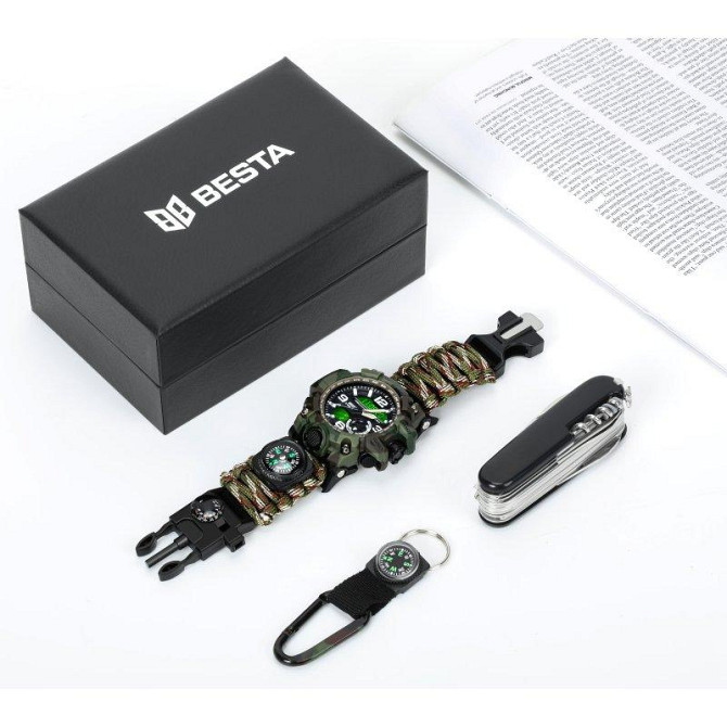 Чоловічий наручний годинник Besta Box Military Set​​​​​​​ з компасом + подарунковий набір Вінниця - фото 3