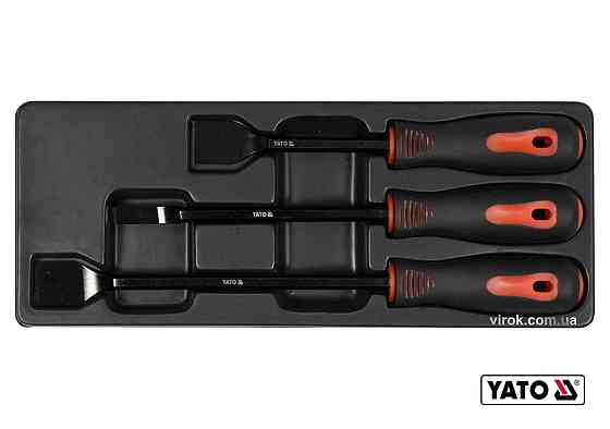 Набір скребків сталевих YATO : 25 x 220 мм, 10 x 270 мм, 25 x 310 мм, Cr-V, 3 шт [5/20] Одеса