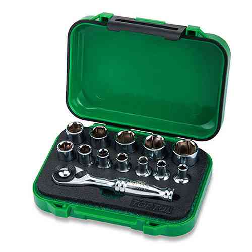 Набір головок з тріскачкою TOPTUL 1/4" 13ед. GABW1301 Одеса