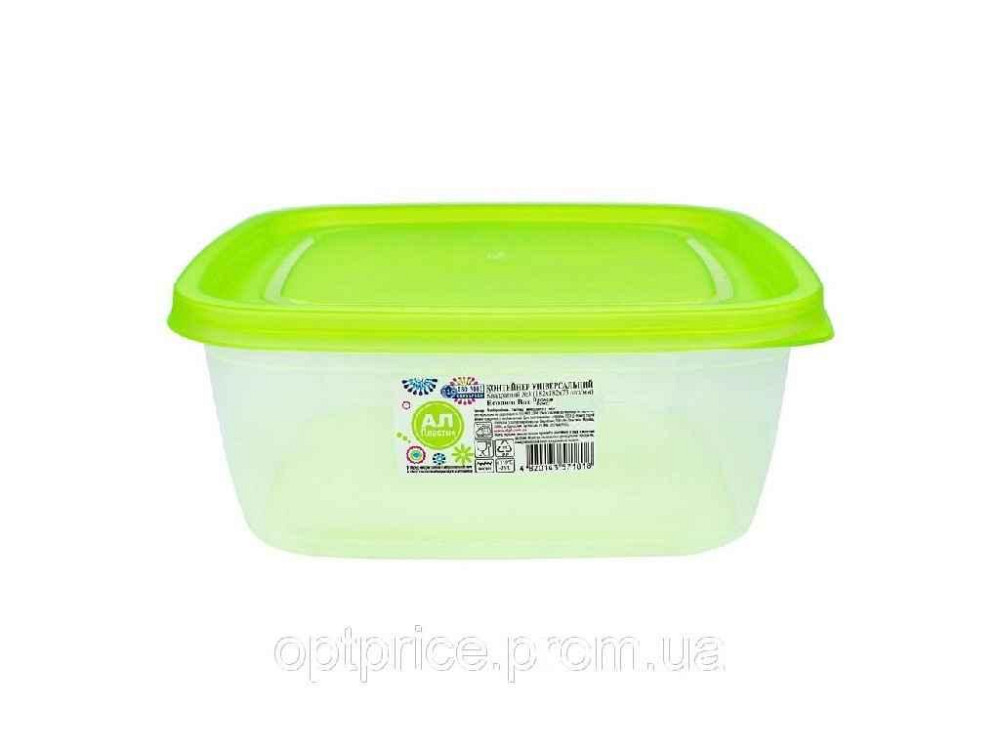 Контейнер пищевой эконом квадрат No1 0,5л 4820143571795 ТМ AL-PLASTIK   Solmir Solmir Solmir Київ - фото 1
