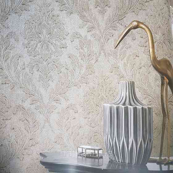 Обои виниловые на флизелине Rasch Raymond 1.06х10 классика вензель серые серебро 957020 Киев