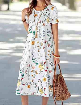 Женское платье летнее с цветочным принтом 2XL разноцветный Киев