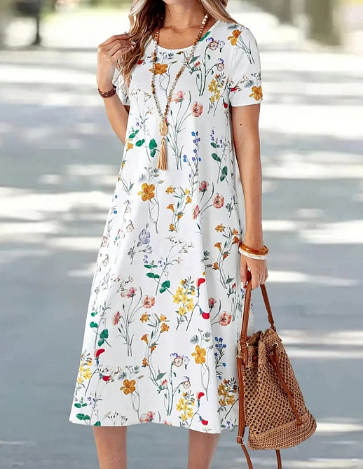 Женское платье летнее с цветочным принтом 2XL разноцветный Киев - изображение 2