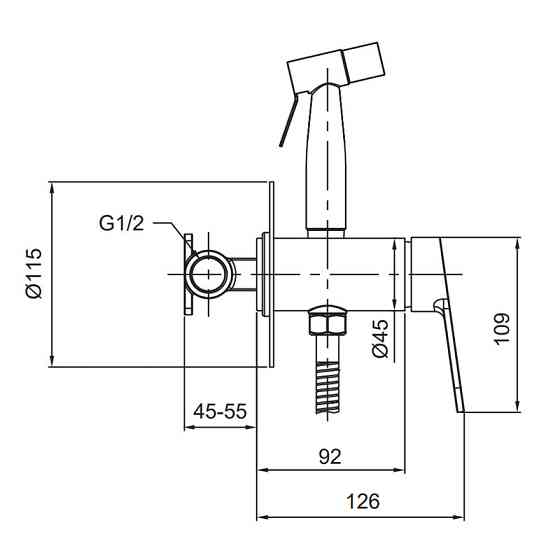 Змішувач для гігієнічного душу Koer KI-23016-02 з нержавіючої сталі колір нерж KR4793 Харків