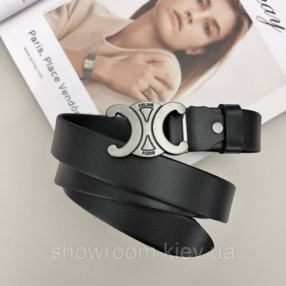 Женский кожаный ремень Celine grey (3 cм) Киев - изображение 1