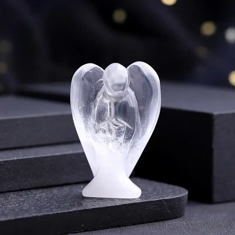 Ангел з гірського кришталю 4,2 см – різьблена фігурка з натурального кварцу Київ - фото 1