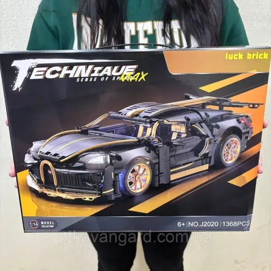 Конструктор машина Bugatti спорткар 1368 деталей Техник чёрный J 2020 Хмельницкий