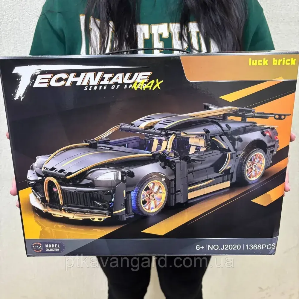 Конструктор машина Bugatti спорткар 1368 деталей Техник чёрный J 2020 Хмельницкий - изображение 1