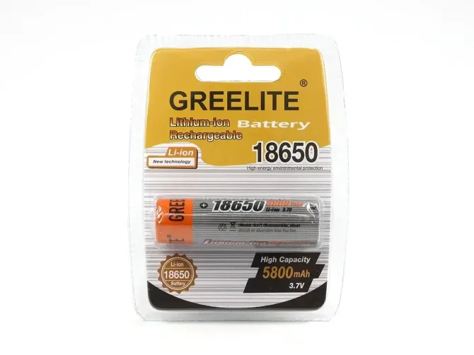Акумулятор 18650 Greelite FST-02 Li-Ion 5800мАг 3.7В для ліхтарів та електронних пристроїв Київ - фото 3