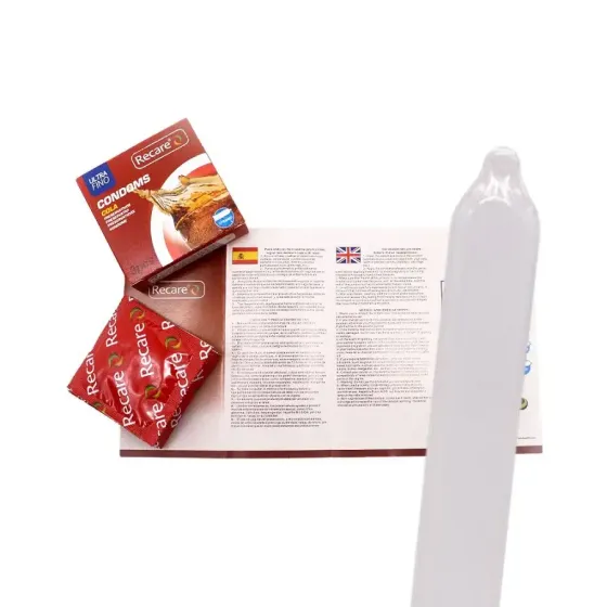 Презервативи Recare Cola Dotted&Ribbed Condoms 3 шт, з пухирцями та ребрами, аромат: Кола Львів