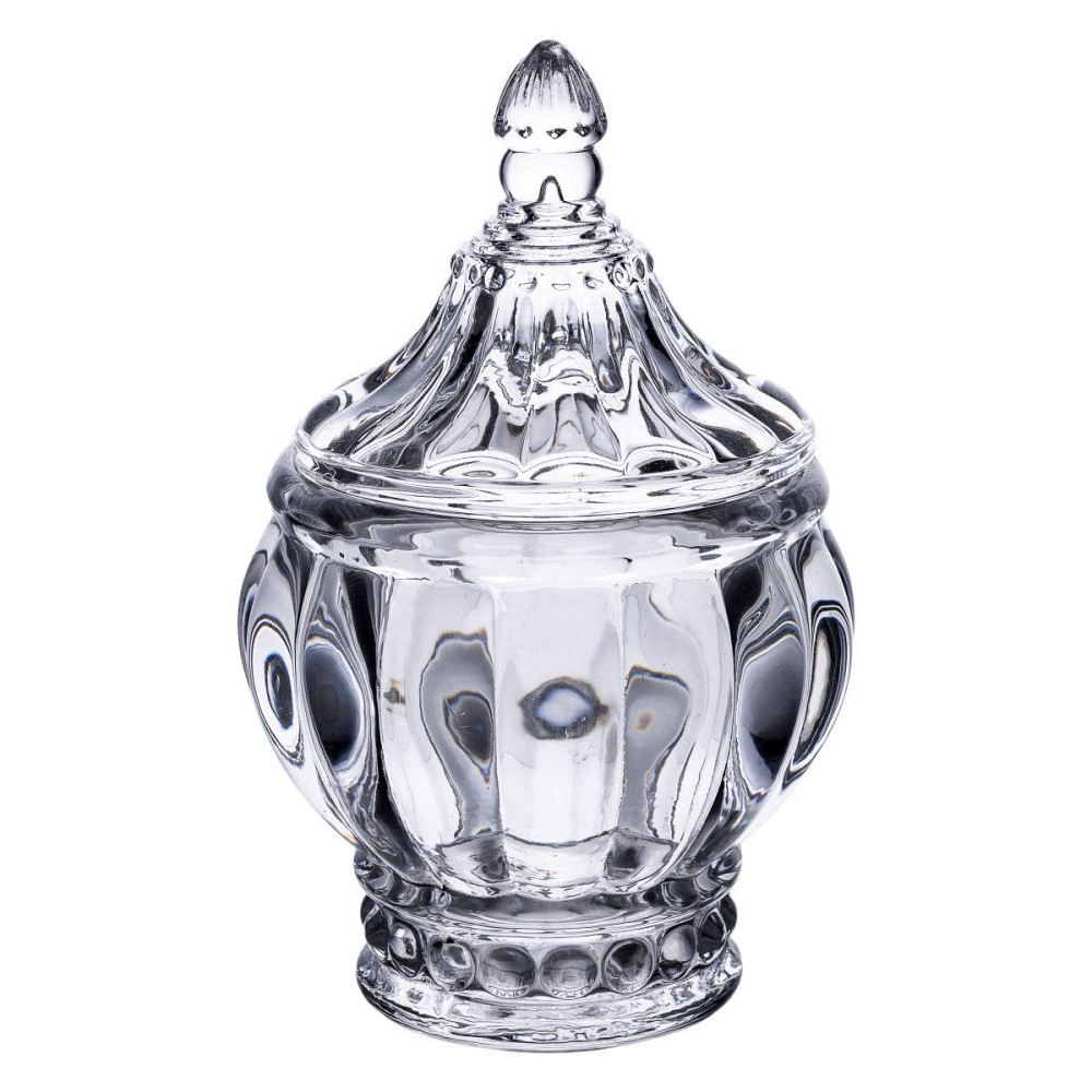 Круглая стеклянная сахарница с крышкой Ø8.5 см Киев - изображение 1