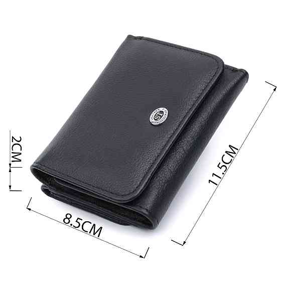 Кошелек для женщин горизонтального формату из натуральной кожи ST Leather 22722 Черный Киев