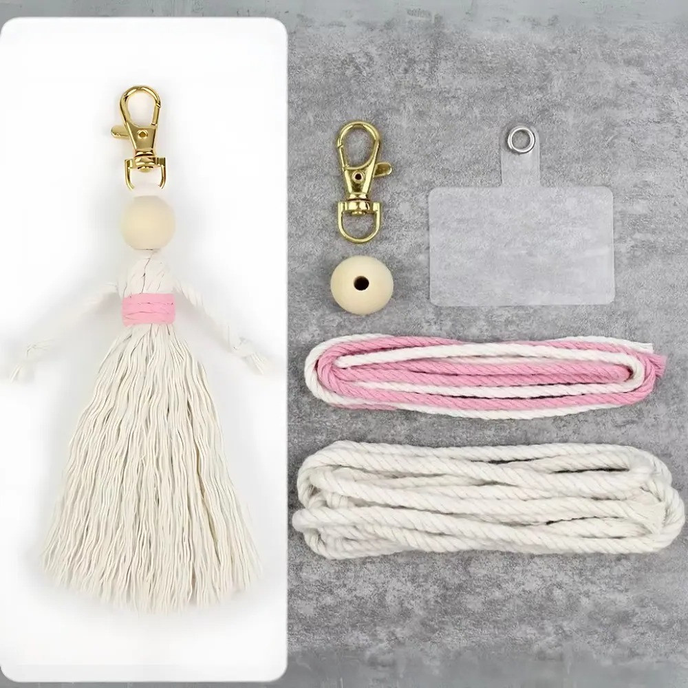 Набор макраме для рукоделия и плетения брелока 