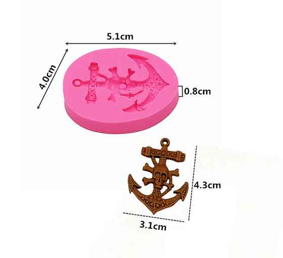 Молд из силикона Якорь 51 на 40 мм розовый Киев