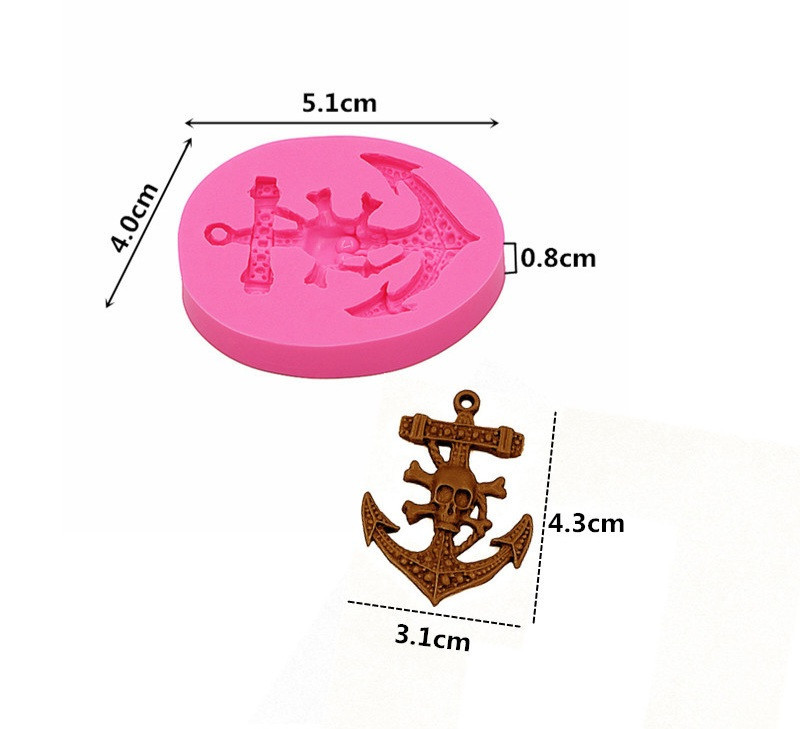 Молд из силикона Якорь 51 на 40 мм розовый Киев - изображение 2