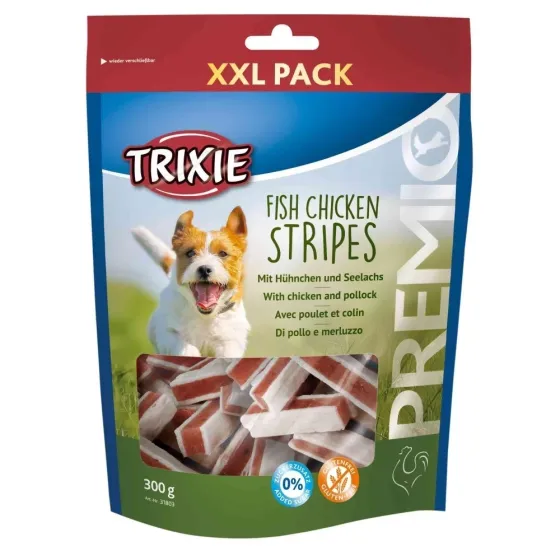 Ласощі для собак Trixie (TX-31803) Premio Chicken and Pollock Stripes XXL зі смаком лосося та курки 300 г Вінниця