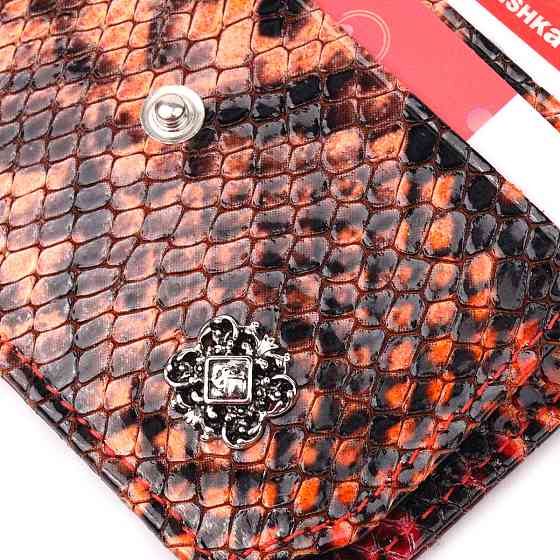 Візитниця з натуральної фактурної шкіри під змію KARYA 20964 Різнокольоровий Київ
