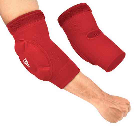 Налокітники спортивні RDX Hosiery Elbow Foam Red/White L Кам'янське