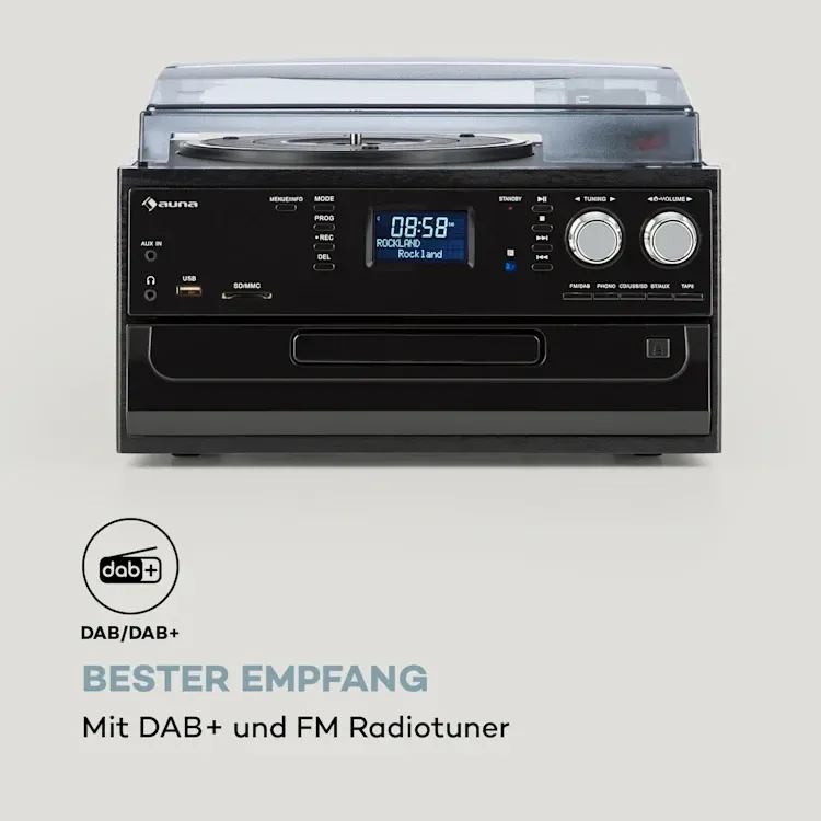 Уценка! Стереосистема с виниловым проигрывателем в стиле ретро Auna Oakland DAB из Германии Днепр - изображение 3