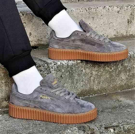 Чоловічі Кросівки Puma Сліпони Сірі Мокасини Пума Замшеві (розміри: 41,42,43,44) Дніпро