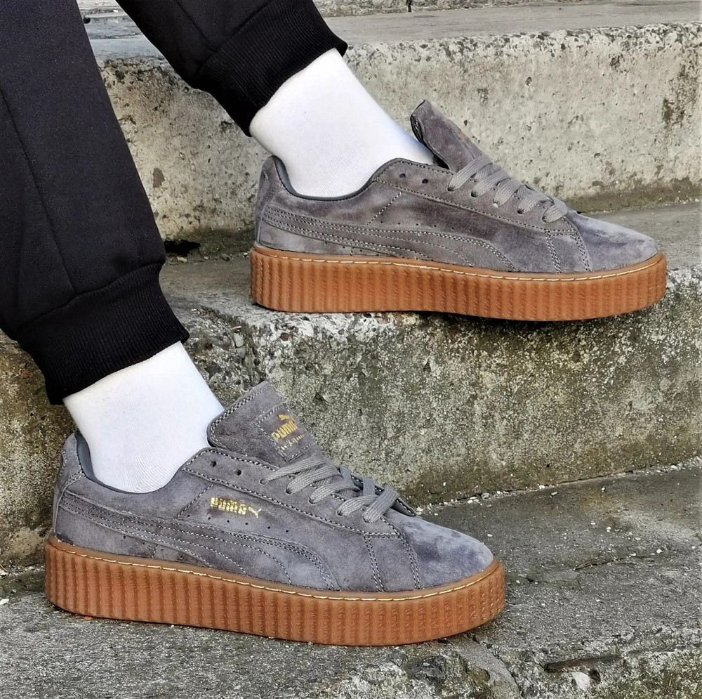 Мужские Кроссовки Puma Слипоны Серые Мокасины Пума Замшевые (размеры: 41,42,43,44) Днепр - изображение 3