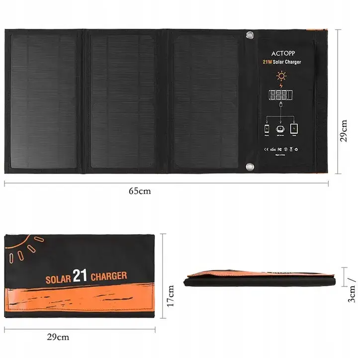 Заряджання на сонячній батареї 21Вт Solar Сонячна панель Вінниця - фото 5