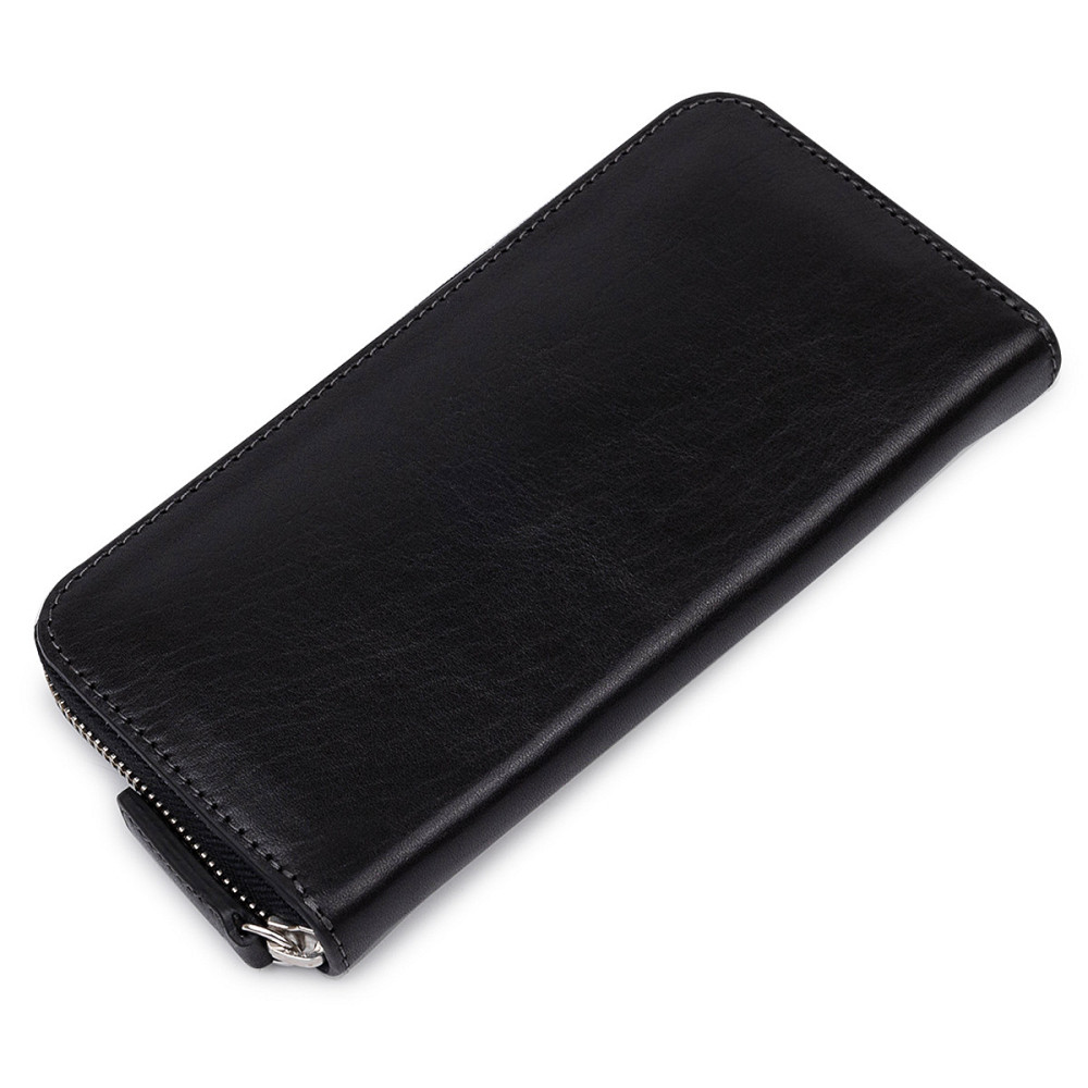 Шкіряний жіночий гаманець на блискавці GRANDE PELLE 11562 Чорний Київ - фото 2