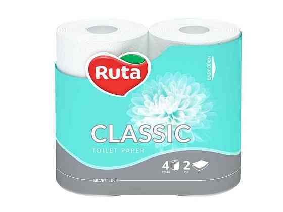 Туалетний папір 4шт 2шар Classic білий ТМ RUTA Solmir Київ