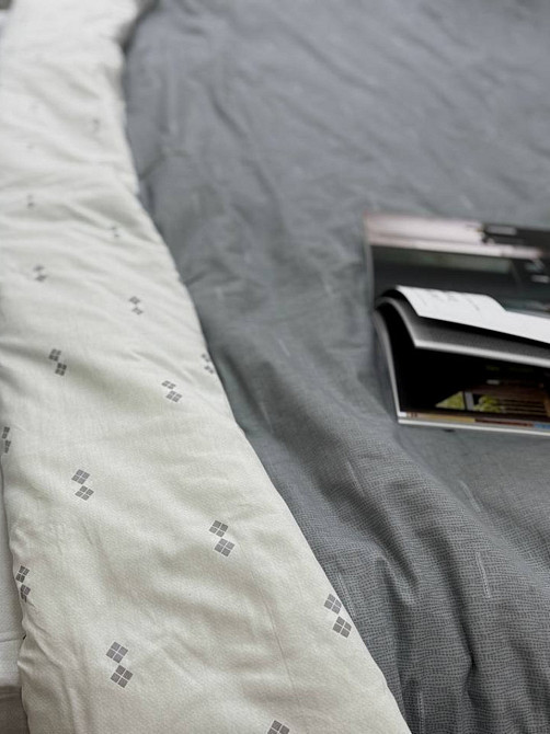 Ecotton Комплект постільної білизни Ecotton двоспальний 180х215 см двосторонній сірий Київ - фото 3