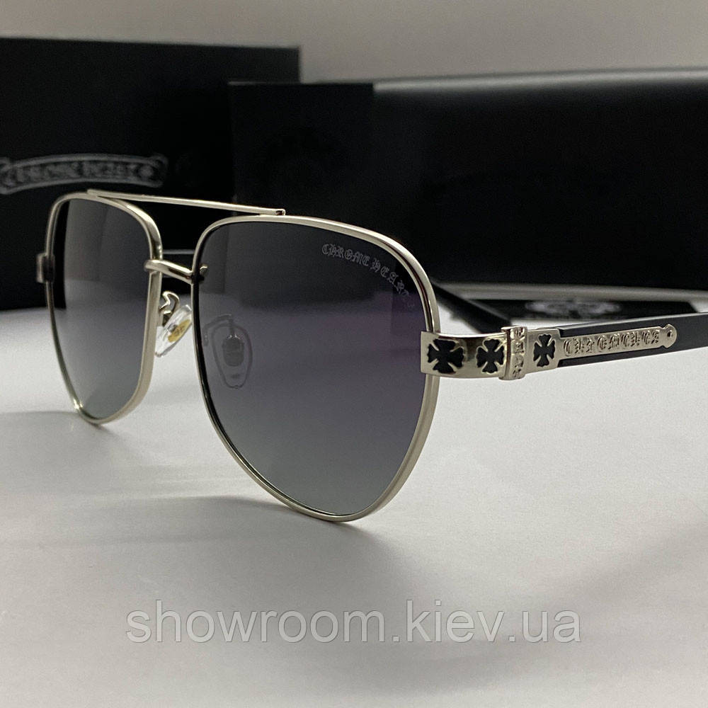 Чоловічі сонцезахисні окуляри Chrome Hearts 5078 silver Київ - фото 1