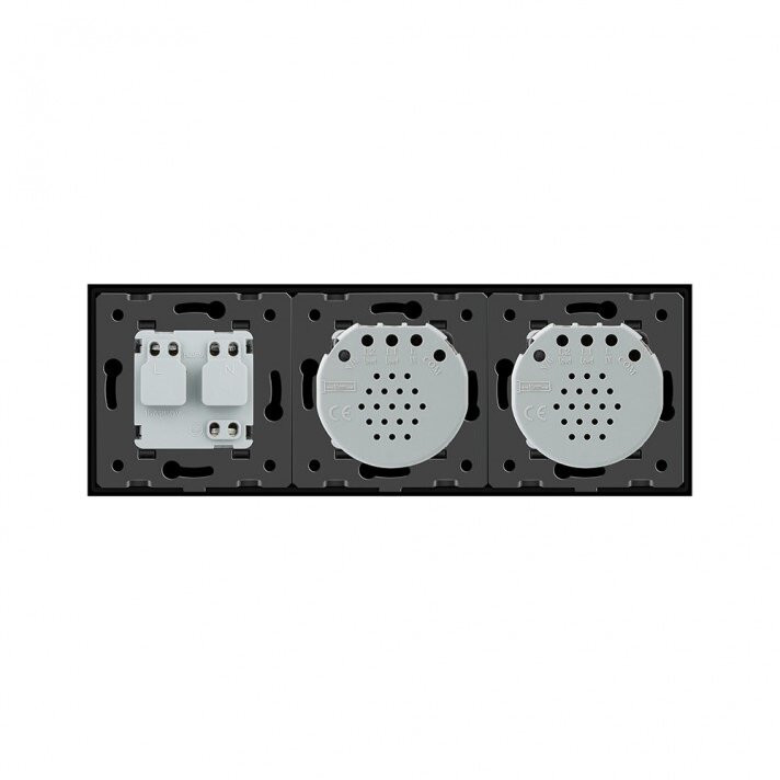 Розумний сенсорний ZigBee вимикач 2 сенсора (1-1) 1 розетка Livolo чорний скло (VL-C701Z/C701Z/C7C1EU-12) Коломыя - изображение 7