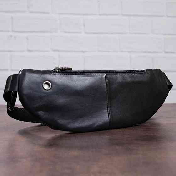 Поясная сумка из натуральной кожи Vintage 20343 Черная Киев