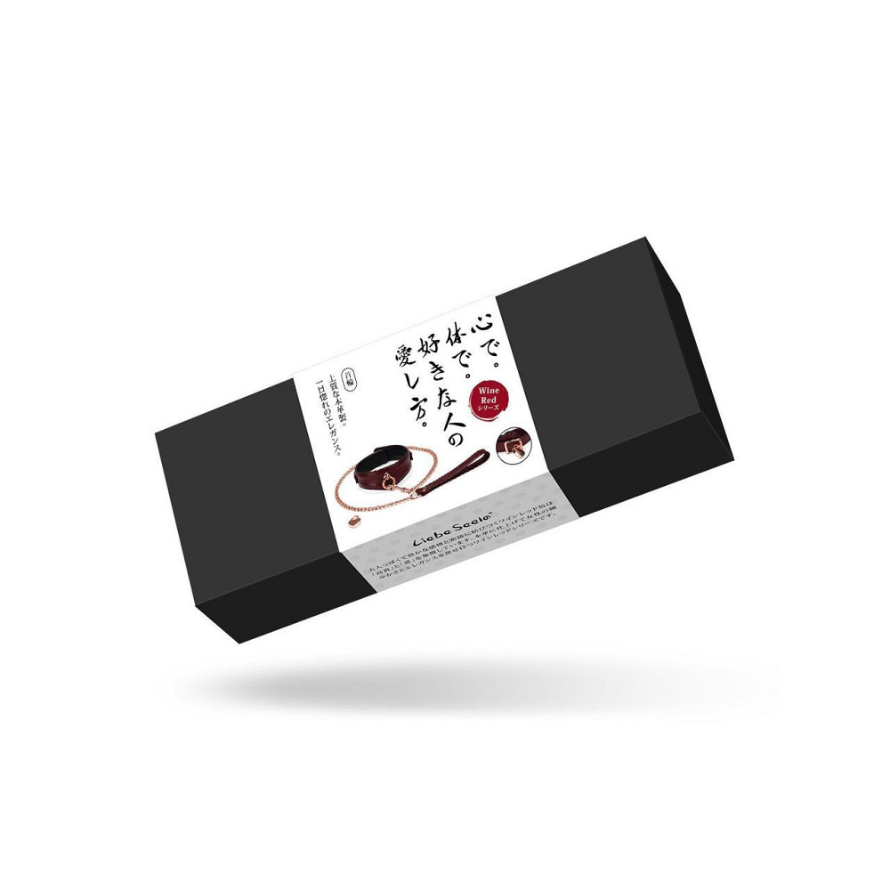 Шкіряний нашийник з повідцем Liebe Seele Wine Red Curved Collar, замок-сердечко Sex Aura Київ - фото 10