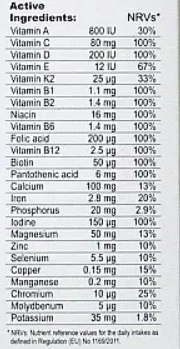 Мультивитамины с витамином К2 Swiss Energy MULTIVIT 25 Vitamins and Minerals+Vitamin K2 30 капс Киев - изображение 2