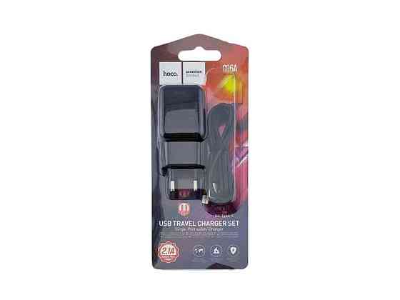 Мережевий зарядний пристрій Type-C C96A 2.1A-1USB 2в1 1м ТМ Hoco Київ